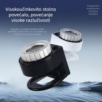 Ručni povećivač s dvostrukom LED rasvjetom, napajanje na baterije, podesivi fokus, za identifikaciju nakita i jadeita