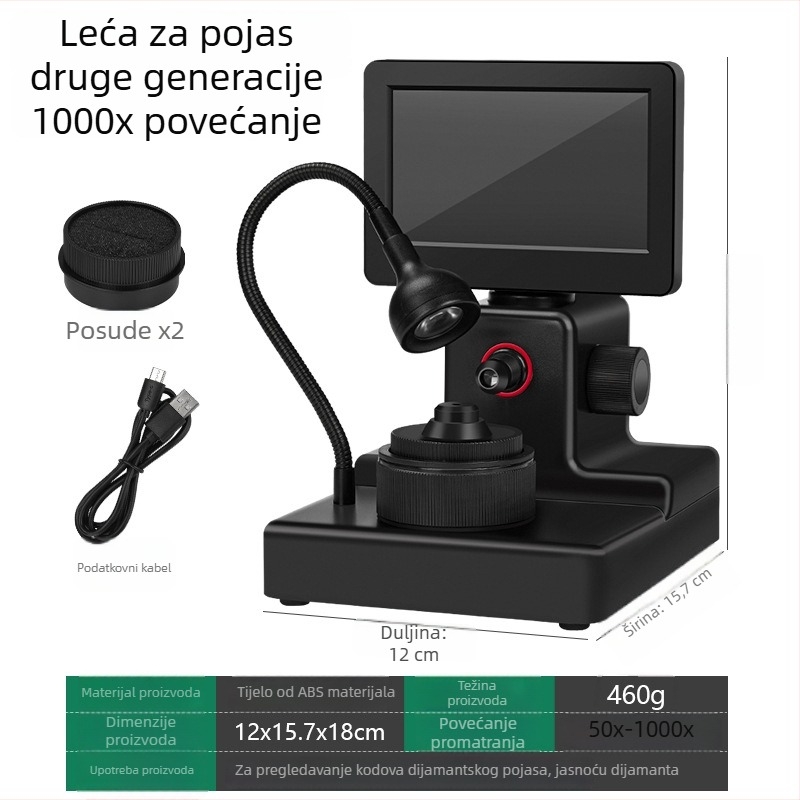 Mikroskop s povećalom za kod oboda dijamanta za nakit