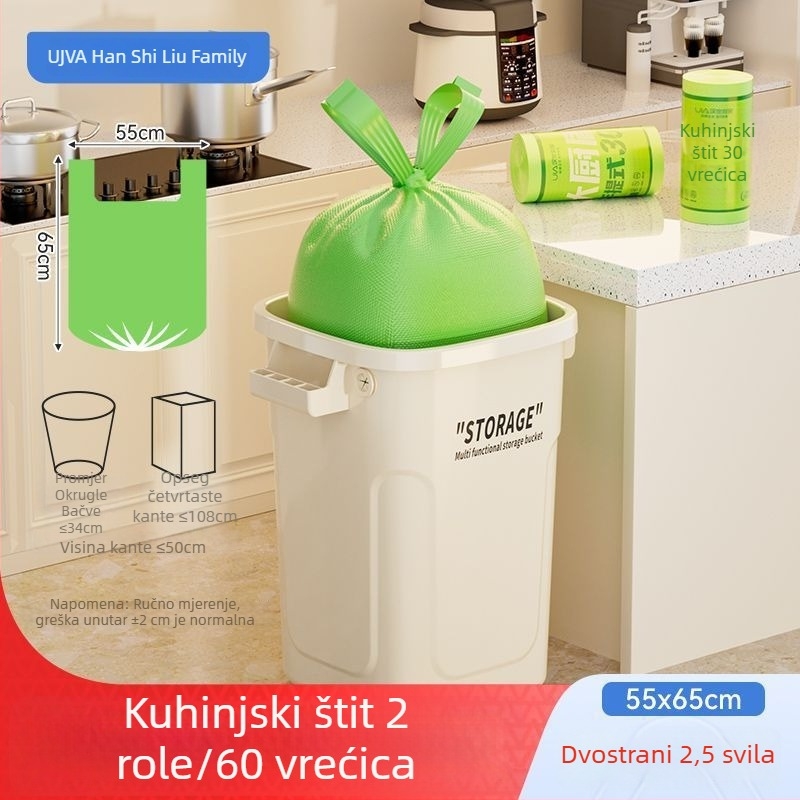 Velike debele vreće za smeće s ručkama, vest-stil vreće za kuhinjske otpadke, extra velika plastična vreća za komercijalnu upotrebu