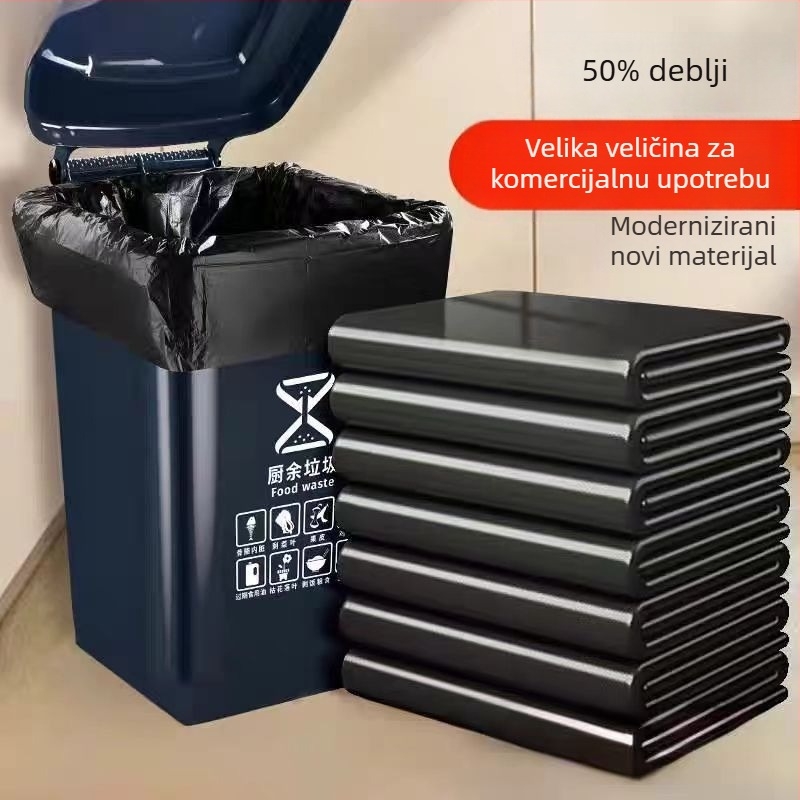 Velike debele crne vreće za otpad za sanitaciju, upravljanje nekretninama, hotele i komercijalne kuhinje