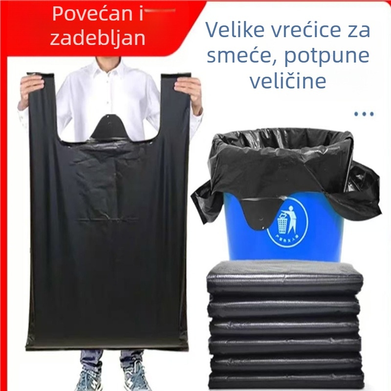 Velike debele crne vreće za otpad za sanitaciju, upravljanje nekretninama, hotele i komercijalne kuhinje