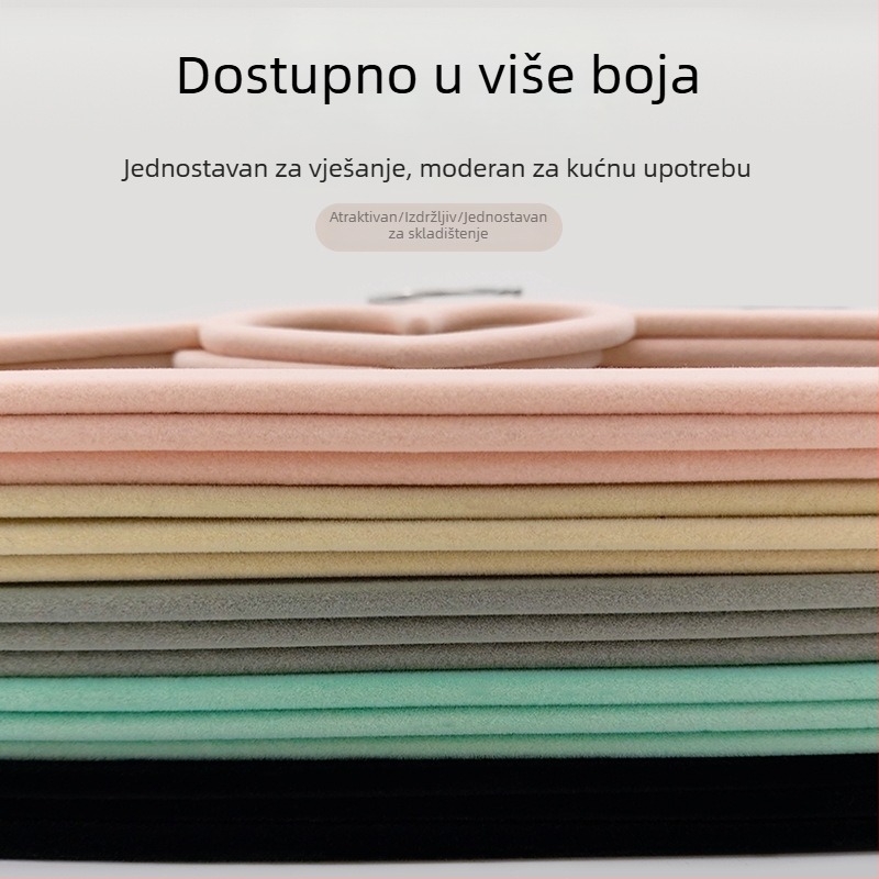 Vješalica za odjeću u obliku srca, 42 cm, s flokiranom površinom, za kravate i šálove