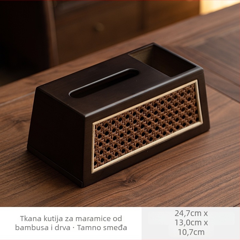 Drvena kutija za maramice, retro moderni dizajn, bez bušenja, višestruka namjena