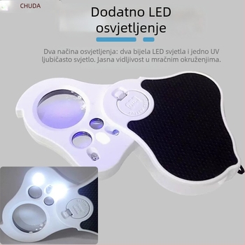 Lupa za nakit i jade uz UV/LED osvjetljenje, 3x povećanje, pregled zrnastih uzoraka i studij gljivica