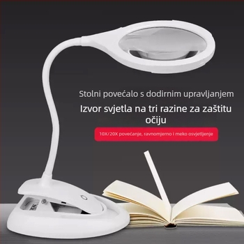 Sklopiva stolna lupa s osvjetljenjem, 10× optičko povećanje, za vez, popravke i graviranje