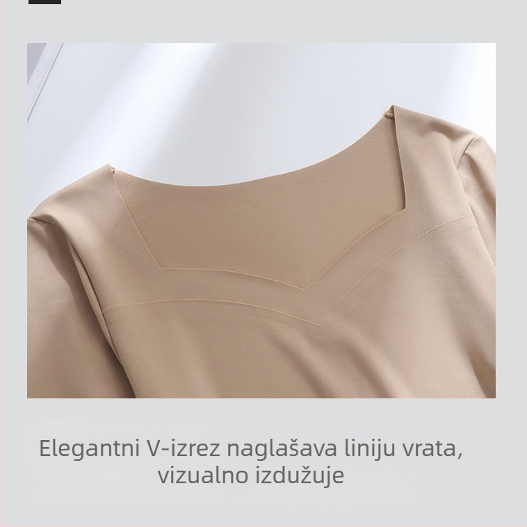 Ženski set baznog sloja za jesen-zimu: tanak mikro-velur, gornji dio s dugim rukavima i hlače, najlonsko vlakno, toplo i elastično