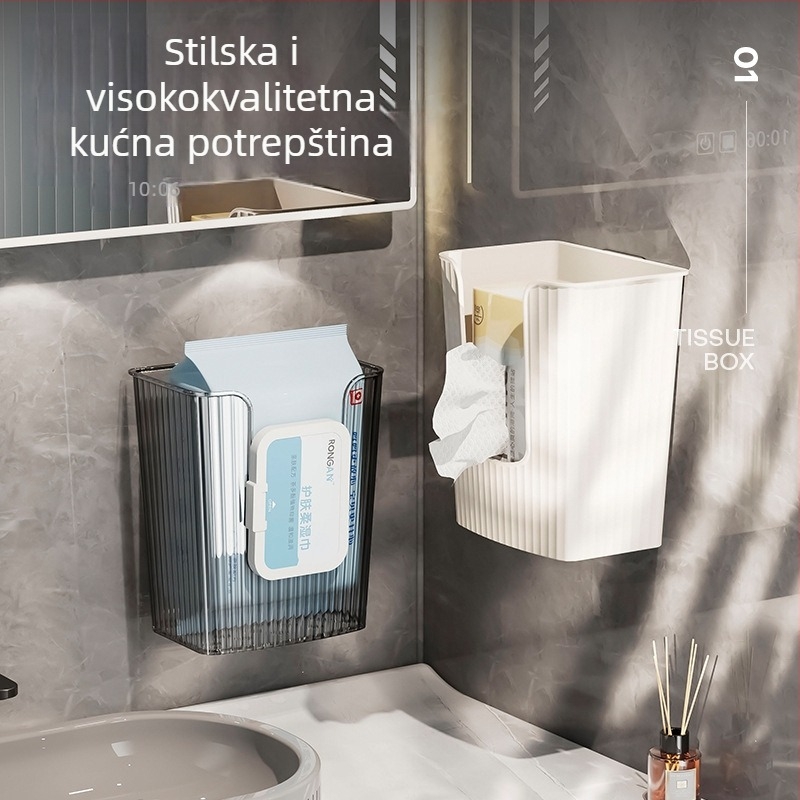 Zidna kutija za mokre maramice – bez bušenja, kutija za papir u kupaonici, moderni luksuz