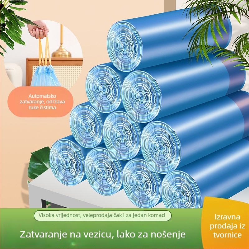 Smeće vreće s vrpcom, ekstra debeli, velike, crne, 300 kom