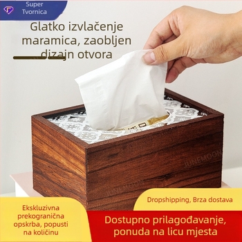Vintage drvena kutija za maramice – elegantna drvena kutija za dom, za dnevni boravak i stol