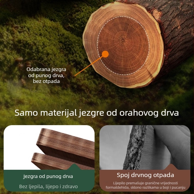 Zidni držač salvete i toaletnog papira od orahovog drveta za kupaonicu