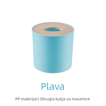 PP kutija za papirnate ubruse s okruglim poklopcem od borovog drveta, za dnevni boravak, hotel i restoran