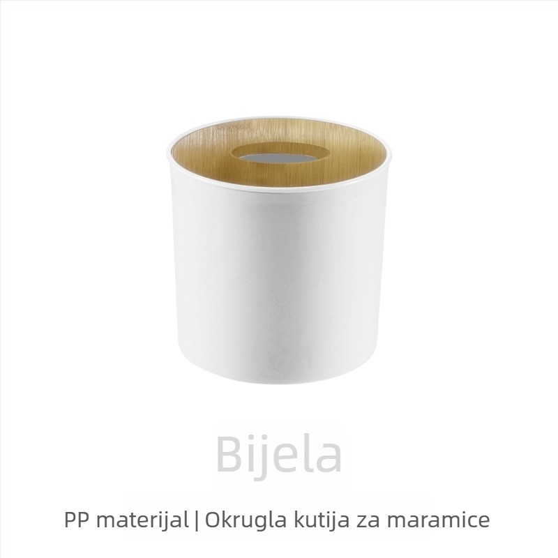 PP kutija za papirnate ubruse s okruglim poklopcem od borovog drveta, za dnevni boravak, hotel i restoran