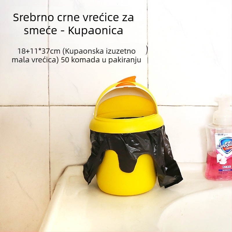 Debele crne kuhinjske vreće za otpad s ručkom, stil torbe, višekratna uporaba