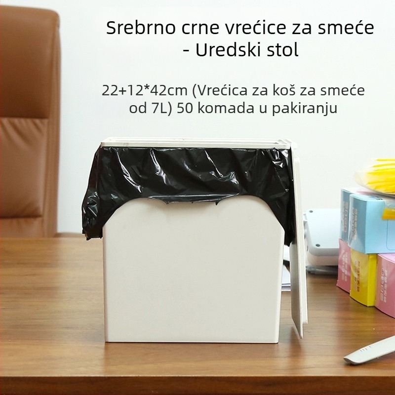 Debele crne kuhinjske vreće za otpad s ručkom, stil torbe, višekratna uporaba