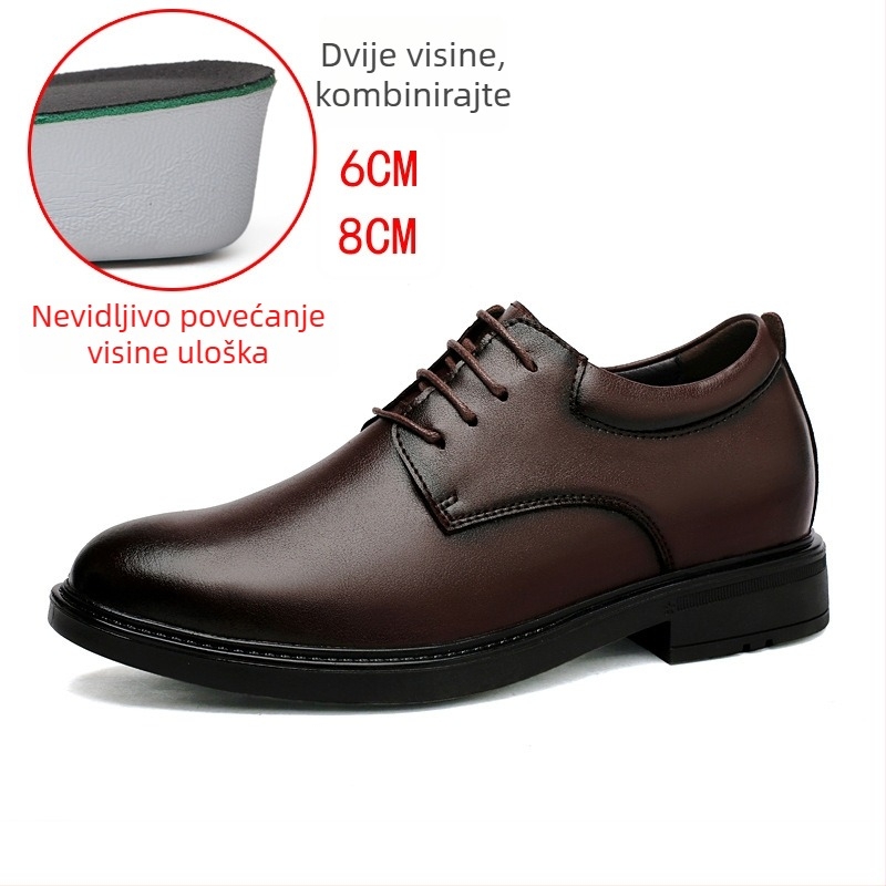 Muške formalne cipele od prve sloje kravlje kože, britanski stil, podstava od svinjske kože, prozračni izrezi, ljeto 2025