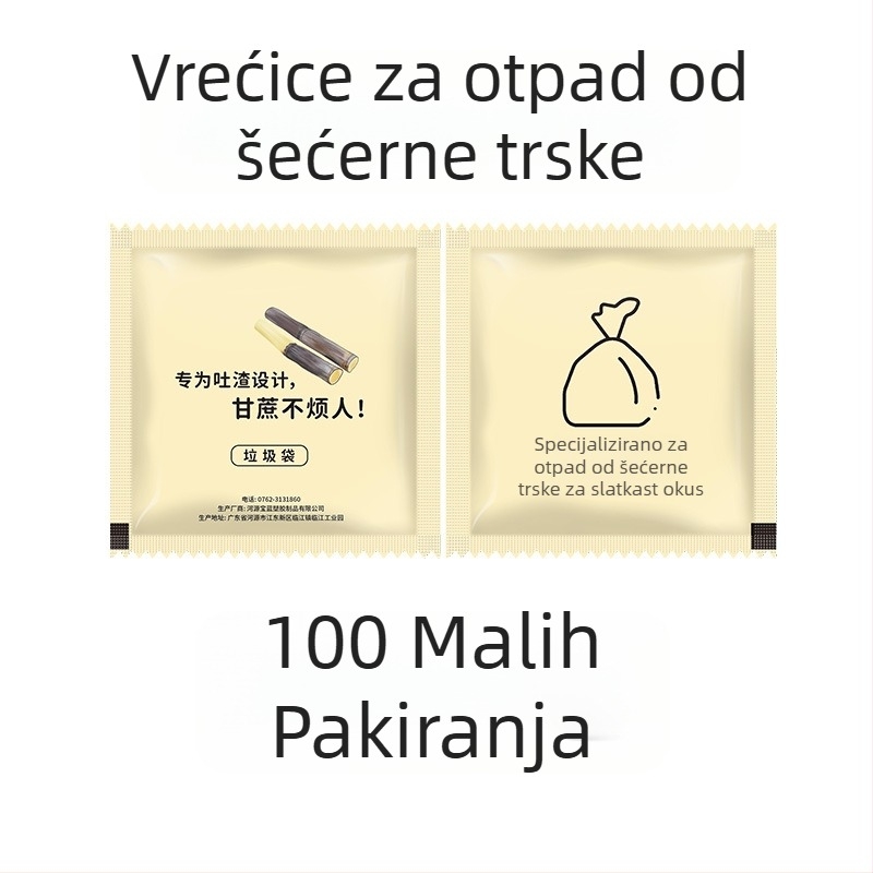 Jednokratne male vrećice za otpad za ljuske oraščića, koru dinje i ostatke šećerne trske – za automobil, užinu i studentski dom.