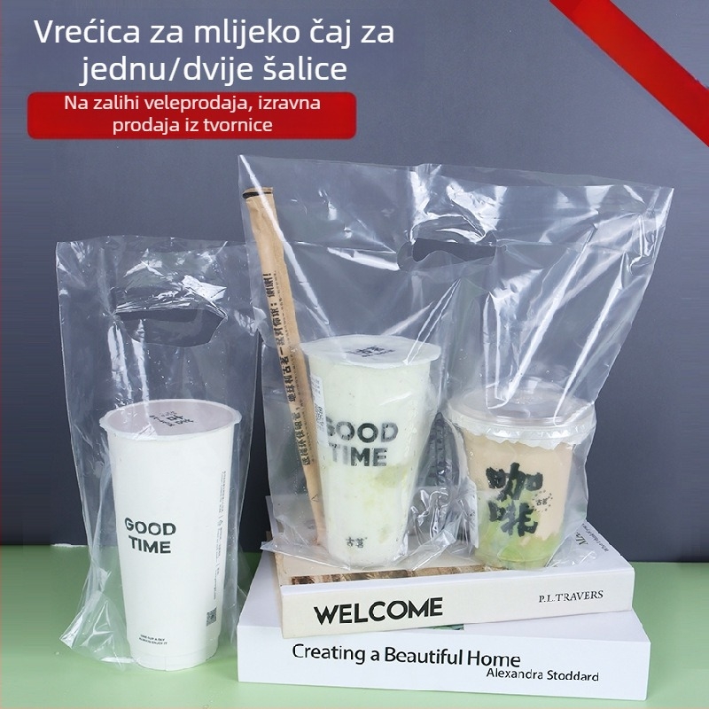 Jednokratne vrećice za čaj s mlijekom, prozirne plastične vrećice za pakiranje napitka, za jedne i dvije čaše, debele
