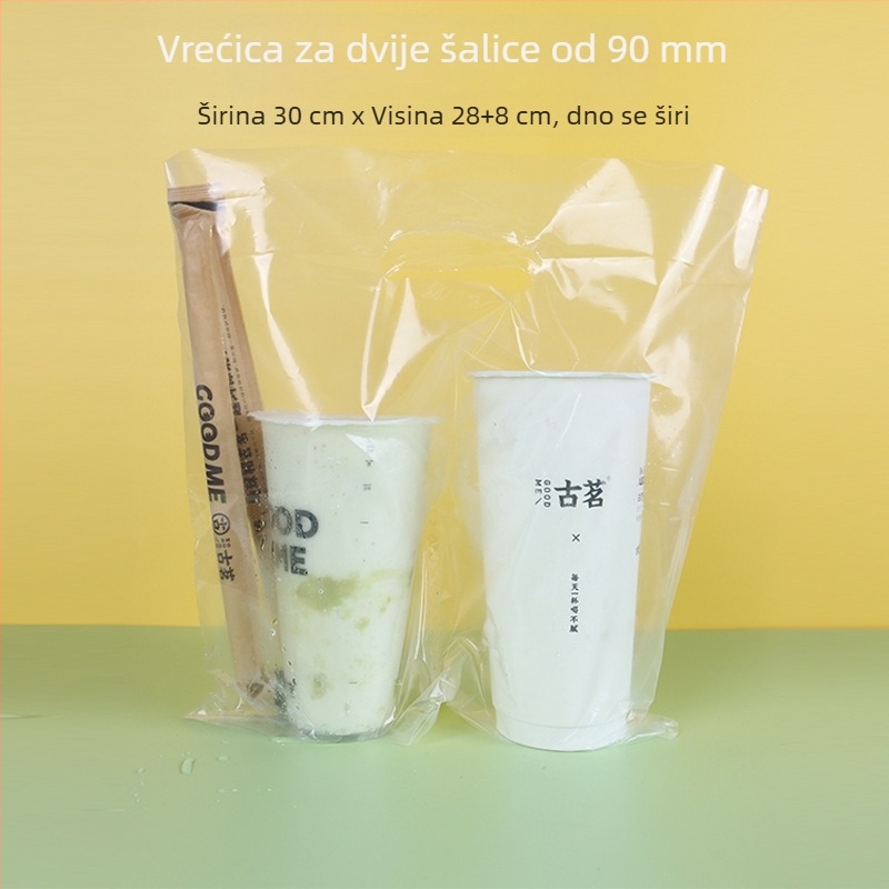 Jednokratne vrećice za čaj s mlijekom, prozirne plastične vrećice za pakiranje napitka, za jedne i dvije čaše, debele