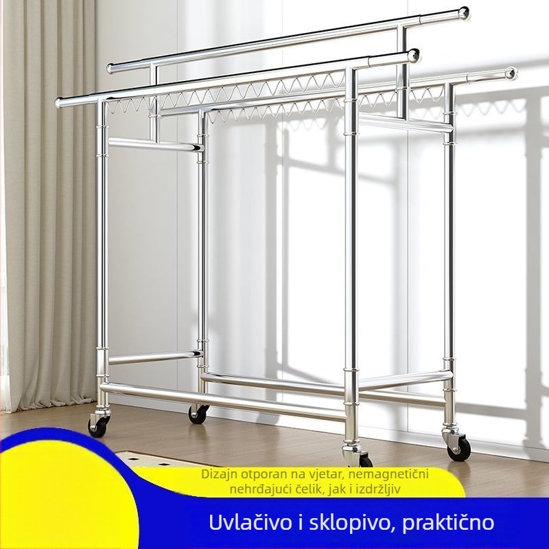 Podni stalak za sušenje od nehrđajućeg čelika s 28 cijevi, za balkon