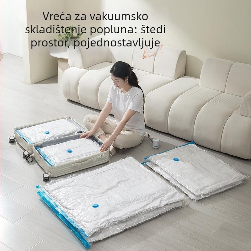 Vakuumska kompresijska vreća za deku i down jaknu – otporna na vlagu i prašinu, debeli putni organizator za skladištenje