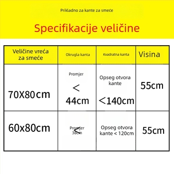 Velika debela vreća za otpad za kućnu i komercijalnu uporabu, kuhinja i catering, crna, velika veličina, 60/70/80, plastika
