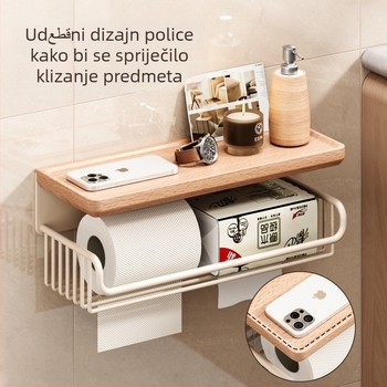 Zidni držač toaletnog papira, bez bušenja, za kupaonicu