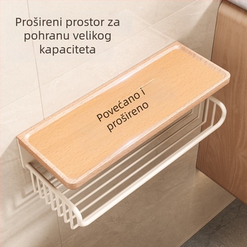 Zidni držač toaletnog papira, bez bušenja, za kupaonicu