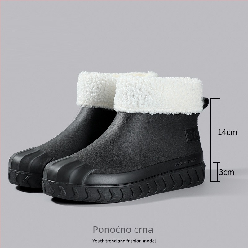 Ženske kišne čizme do gležnja, vodootporne, slip-on, PVC gornji dio, protuklizna potplat, moderan dizajn