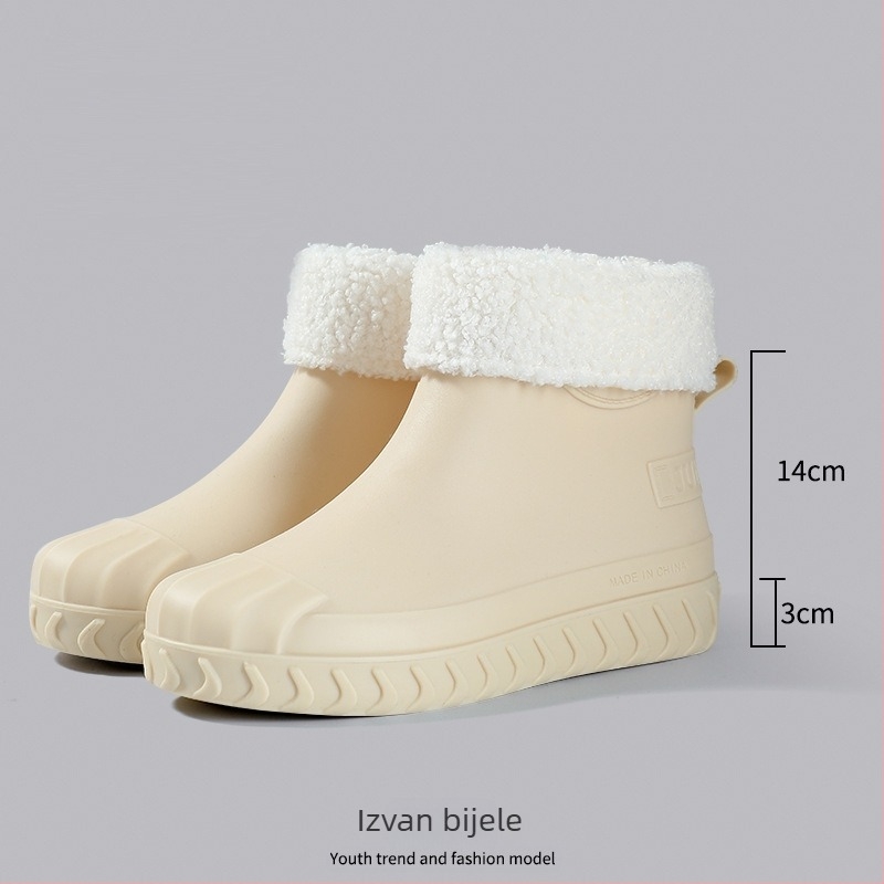 Ženske kišne čizme do gležnja, vodootporne, slip-on, PVC gornji dio, protuklizna potplat, moderan dizajn