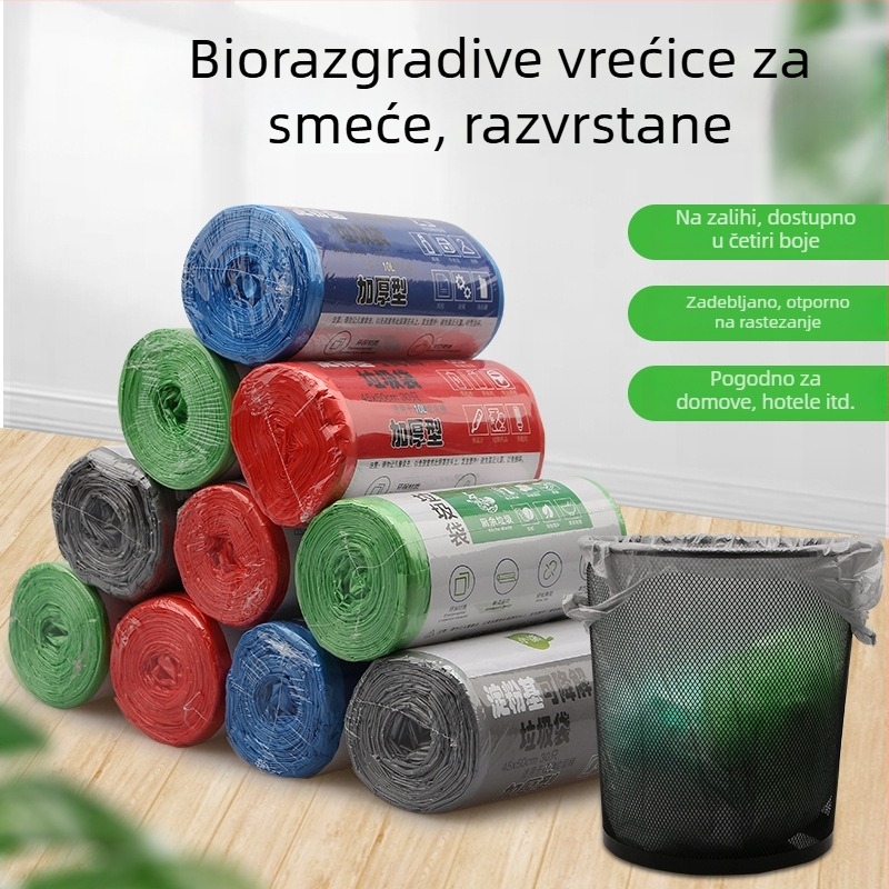 Vreće za otpad u vestnom stilu, biološki razgradive, debele, kućne crne vreće za kuhinju