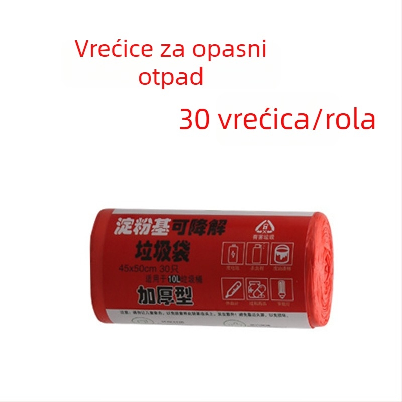 Vreće za otpad u vestnom stilu, biološki razgradive, debele, kućne crne vreće za kuhinju