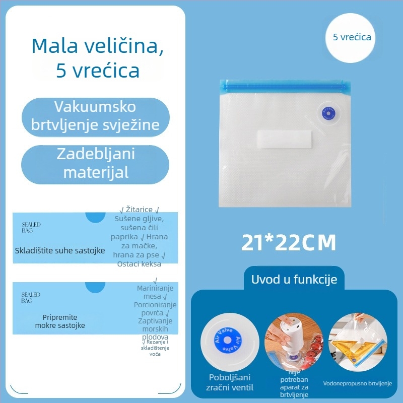 Debela vakuumska vrećica za hranu, očuvanje svježine, za hladnjak i zamrzivač, vrećica za vakuumsko zatvaranje povrća i namirnica