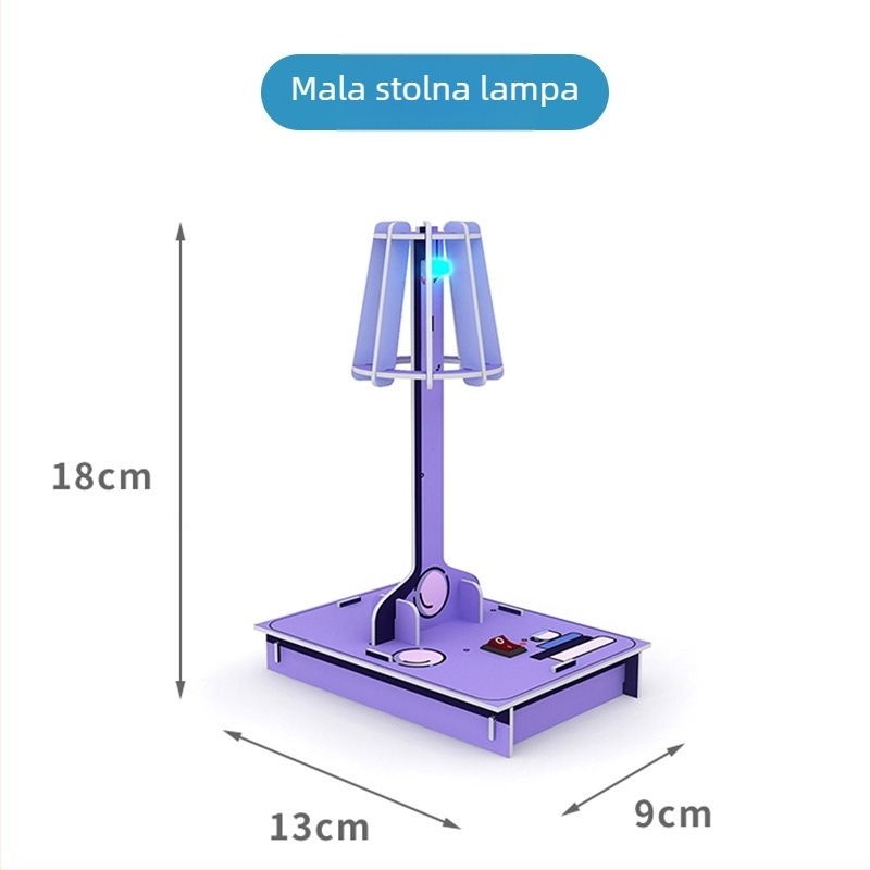 DIY komplet za fizičke eksperimente: sklopka na električni krug, stolna lampa s optičkim vlaknom, svjetiljka, detektor novca i materijali za izradu