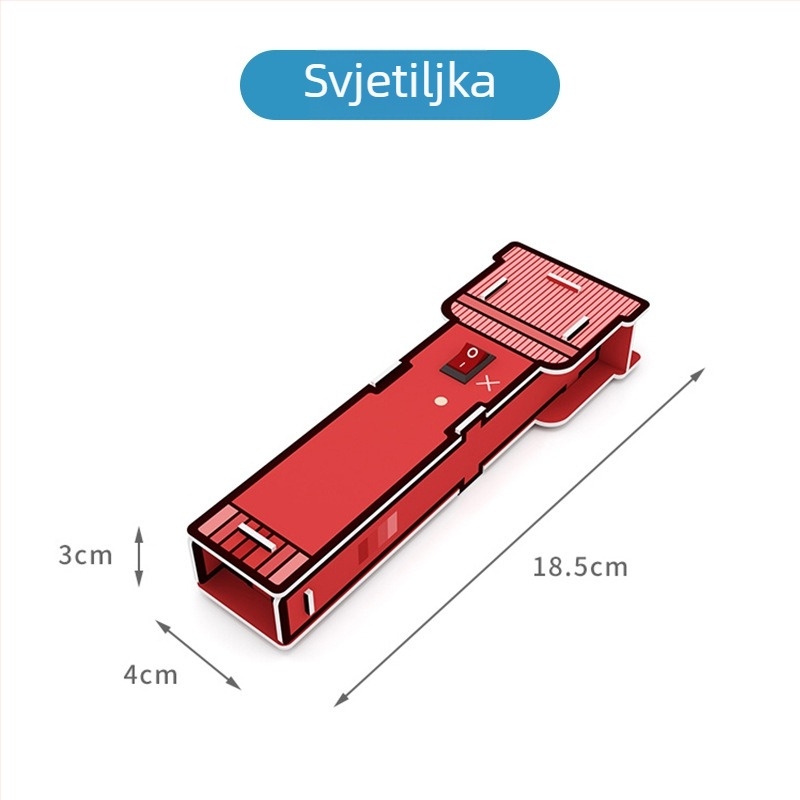 DIY komplet za fizičke eksperimente: sklopka na električni krug, stolna lampa s optičkim vlaknom, svjetiljka, detektor novca i materijali za izradu