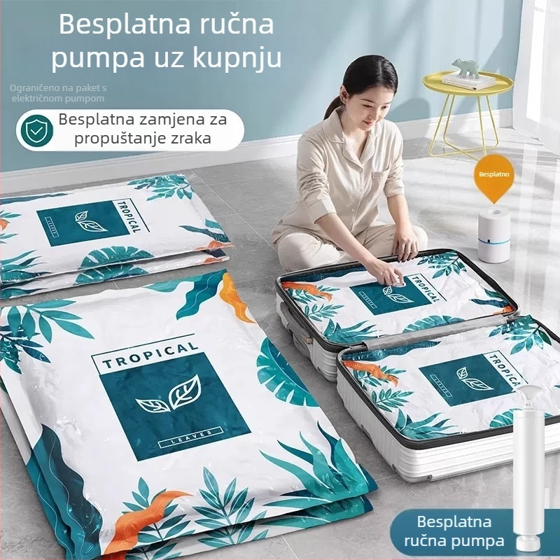 Vakuumska vreća za kompresiju za deke i odjeću, extra velika, debela, za kućno i putno skladištenje