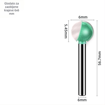 6 mm kuglasta freza za drvo s ravnim držačem – 9 tipova