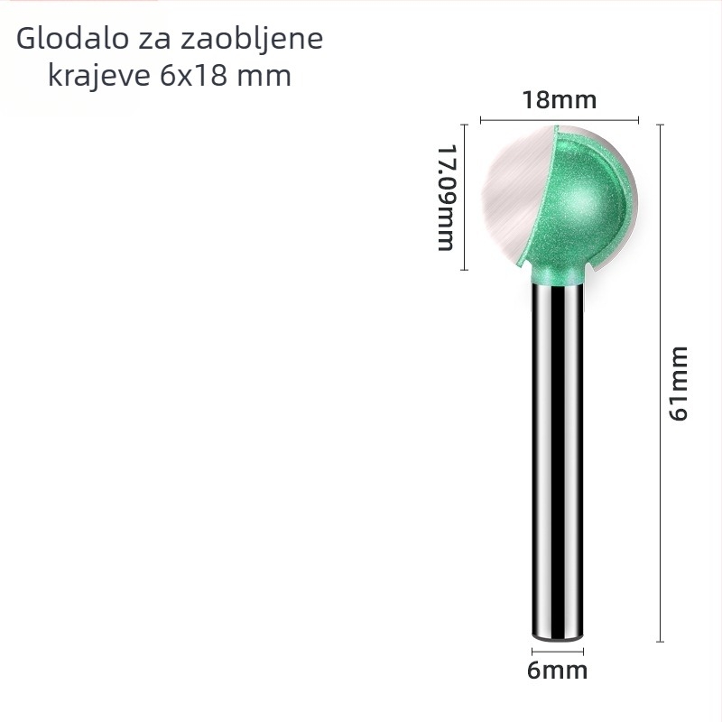 6 mm kuglasta freza za drvo s ravnim držačem – 9 tipova