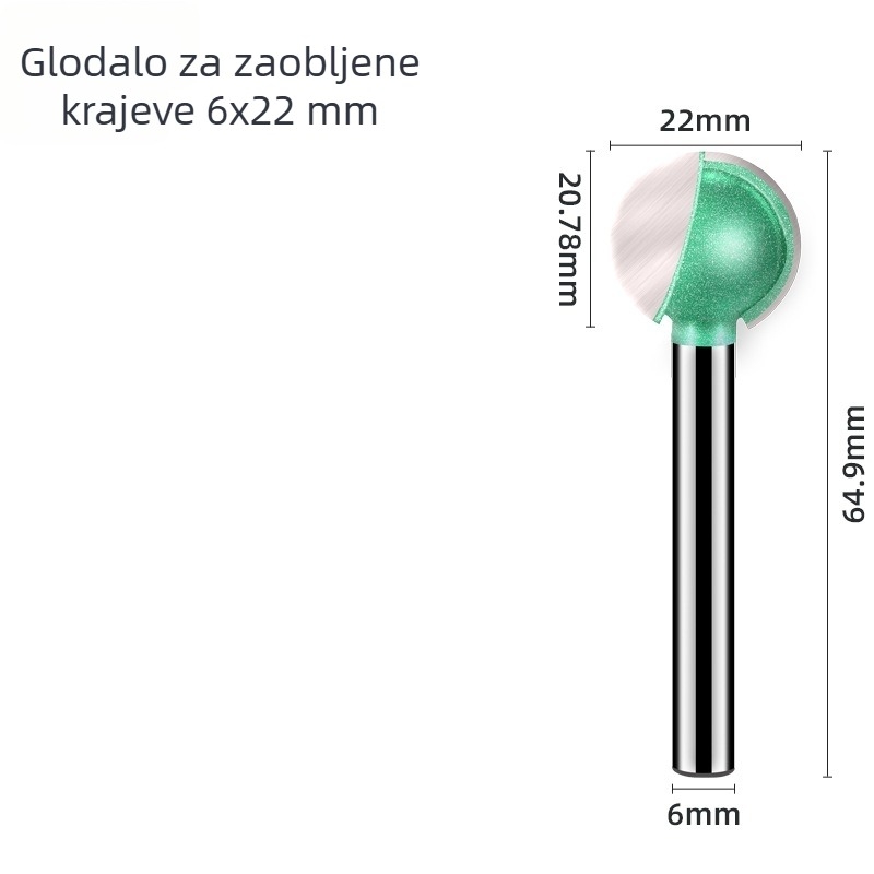 6 mm kuglasta freza za drvo s ravnim držačem – 9 tipova