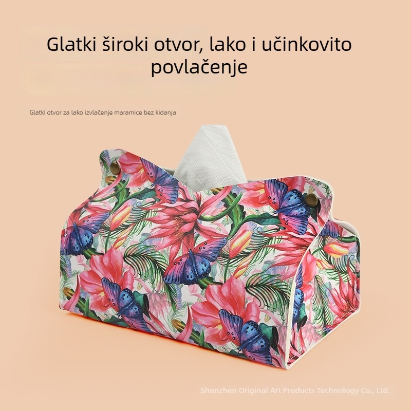 Kožni držač maramicama za stolni prostor i dnevnu sobu, minimalistički dizajn, vodootporan, višestruka upotreba, kućno skladištenje maramica