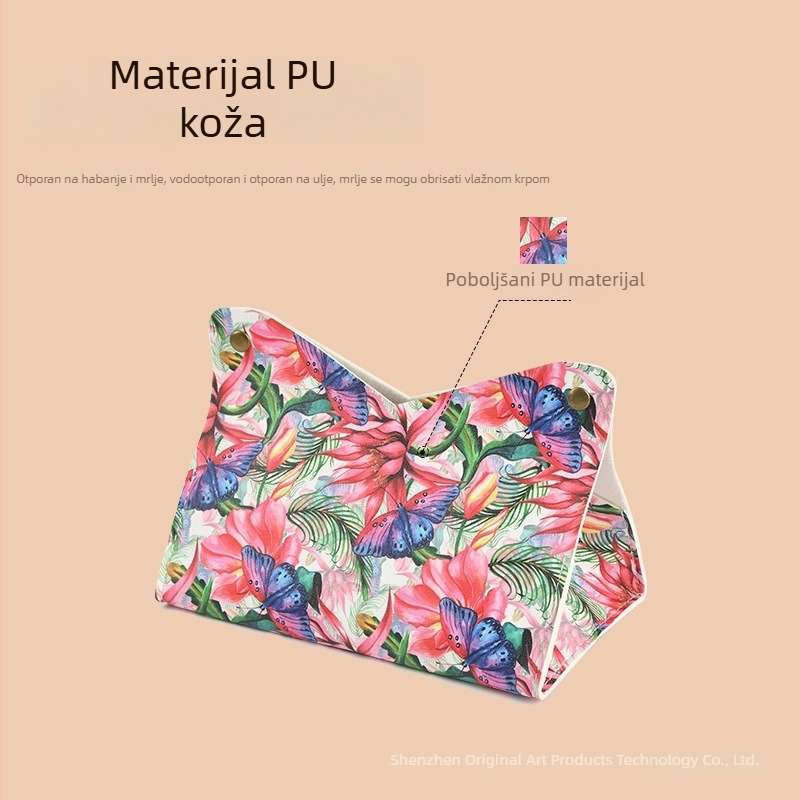Kožni držač maramicama za stolni prostor i dnevnu sobu, minimalistički dizajn, vodootporan, višestruka upotreba, kućno skladištenje maramica