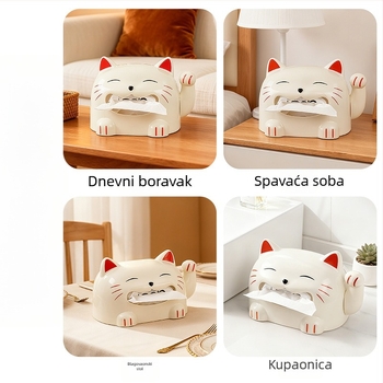 Kutija za maramice Lucky Cat – dekorativni stolni dodatak za dom i dnevni boravak