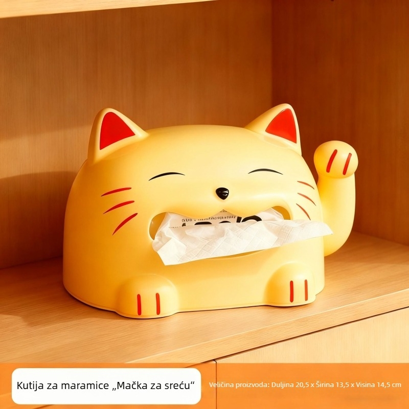 Kutija za maramice Lucky Cat – dekorativni stolni dodatak za dom i dnevni boravak