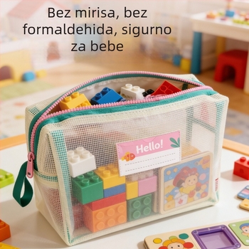 Torba za pohranu slagalica velike kapacitete za djecu — organizator igračaka sa zatvaračem