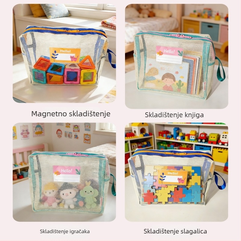 Torba za pohranu slagalica velike kapacitete za djecu — organizator igračaka sa zatvaračem