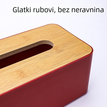 Jednobojna kutija za maramice s drvenim poklopcem – minimalistički kućni stolni dodatak, plastična višenamjenska kutija