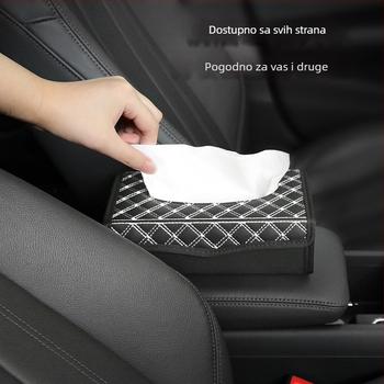 Kožna kutija za maramice za automobil, sklopivi držač maramica, boja vina, veličina 34×26.5 cm