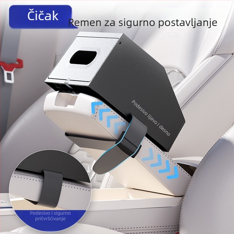 Organizator naslona za auto: višenamjenska kutija za maramice, središnje skladište i držač čaše
