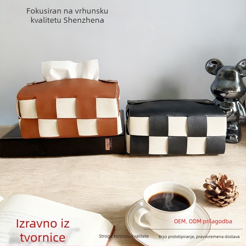 Pravougaona kožna kutija za maramice – za restoran, dnevni boravak i automobil