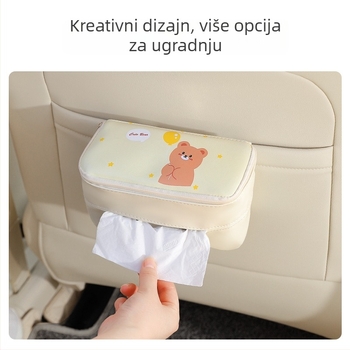 Kožni kutijica za maramice u automobilu, visi sa sun visorom i stropom, sladak dizajn