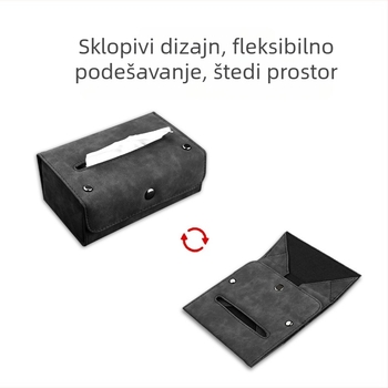 Držač maramicama od velura za auto s prilagođenim logom, kutija za maramice, unutarnji naslon za ruku, viseći tip